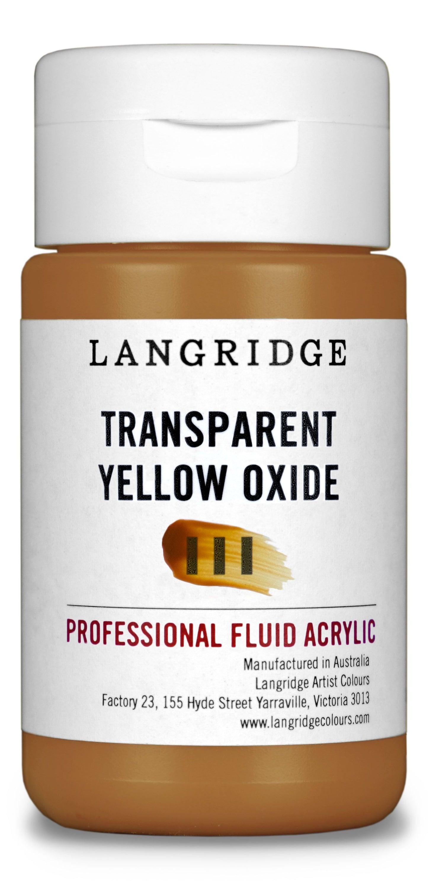 Langridge Fluid Acrylic 125ml Series 3 Transparent Yellow Oxide