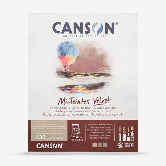 Mi-Teintes Velvet Pad 430gsm 32 x 41cm 12 Sheet Brown Tones