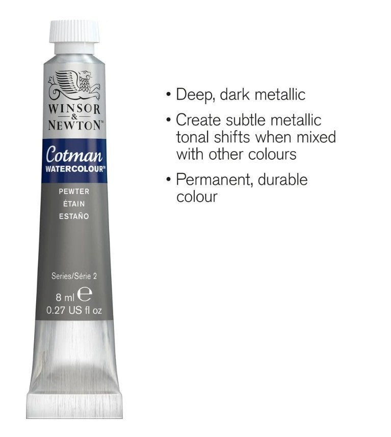 Winsor & Newton Cotman W/C 8ml Pewter