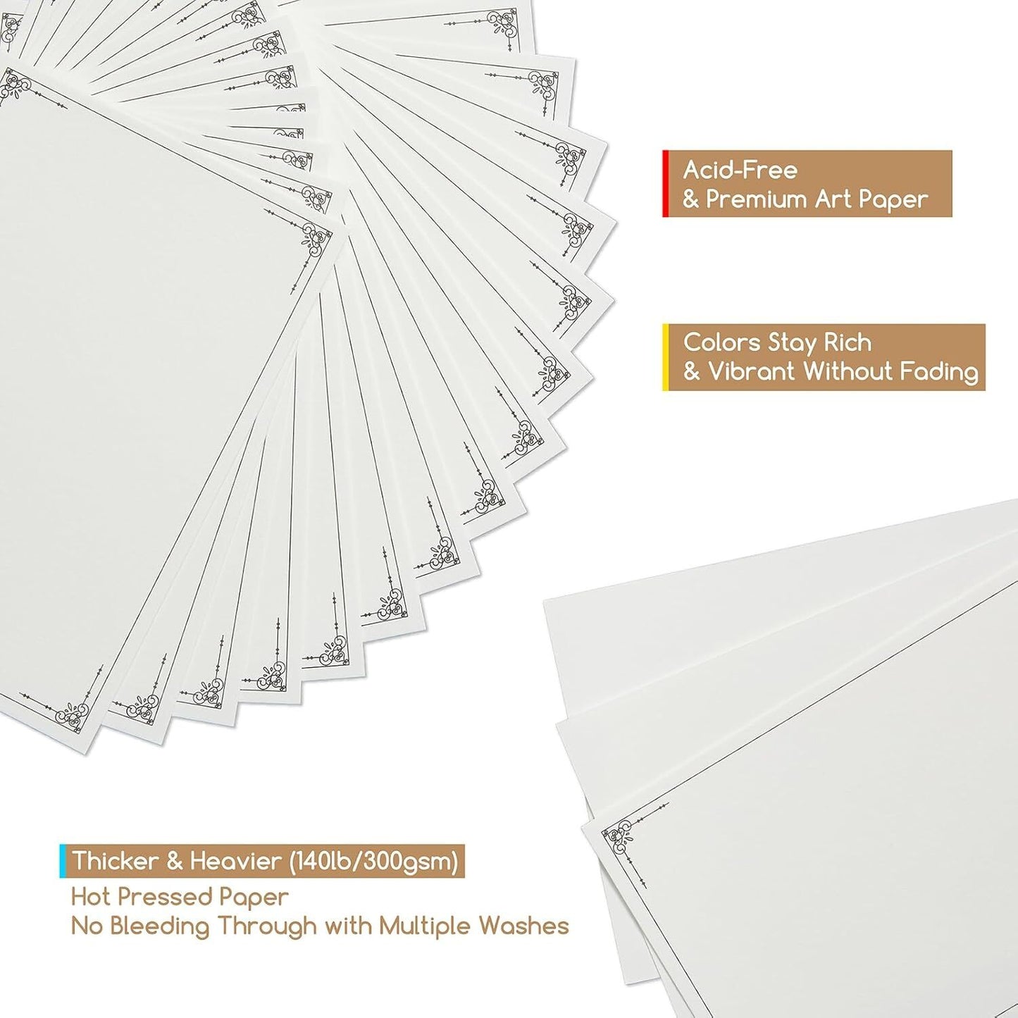 Meeden Watercolour Postcards 4 x 6'' 10 Sheets Hot Press 300gsm