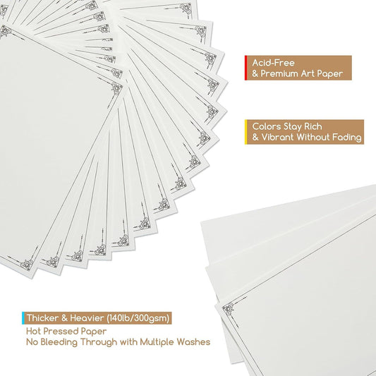 Meeden Watercolour Postcards 4 x 6'' 10 Sheets Hot Press 300gsm