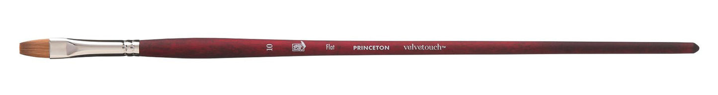 Princeton Velvetouch Synthetic Long Handle Flat Size 10