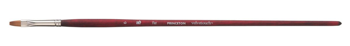 Princeton Velvetouch Synthetic Long Handle Flat Size 6