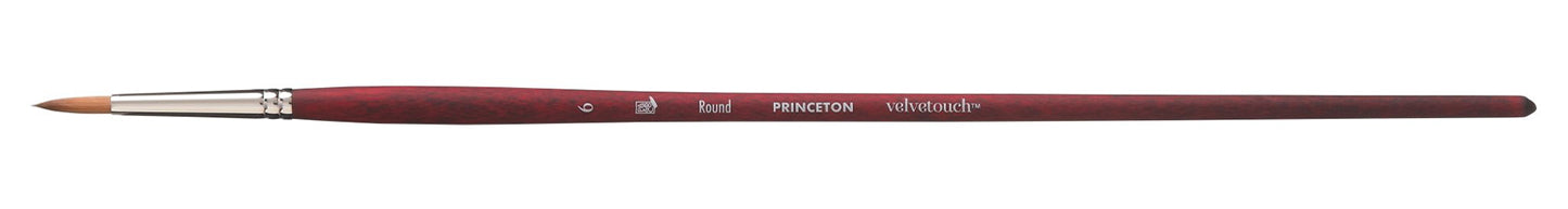 Princeton Velvetouch Synthetic Long Handle Round Size 6