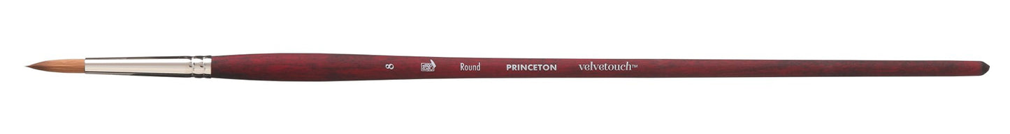 Princeton Velvetouch Synthetic Long Handle Round Size 8