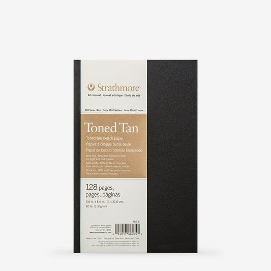 Strathmore Hardbound Art Journal 400 Toned Tan 5.5 x 8.5 inch 128 Pages 118gsm **