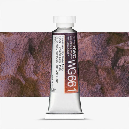 Holbein Artist Watercolour 15ml Granulating Eurasian Jay Rose Grey