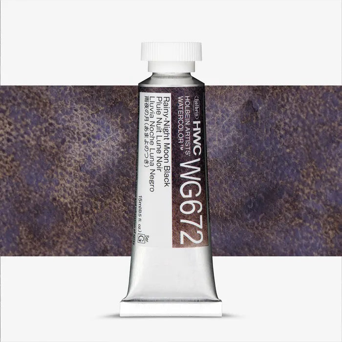 Holbein Artist Watercolour 15ml Granulating Rainy Night Moon Black