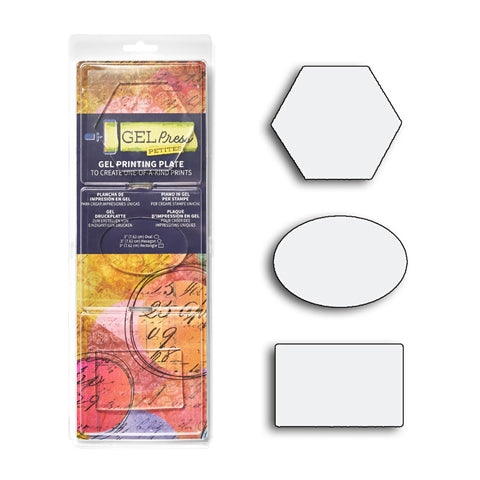 Gel Press Mono Printing Plate Petites Hexagon Oval Rectangle