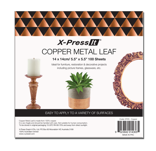 X-Press It Metal Leaf 14 x 14cm Pkt 100 Copper