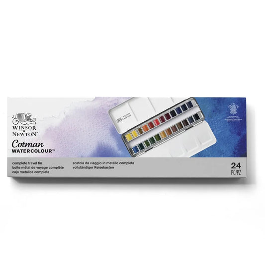 Winsor & Newton Cotman Metal Sketchers' Pocket Box 24 Half Pan set