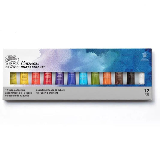 Winsor & Newton Cotman Cardboard Box Set 12 x 8ml Tubes