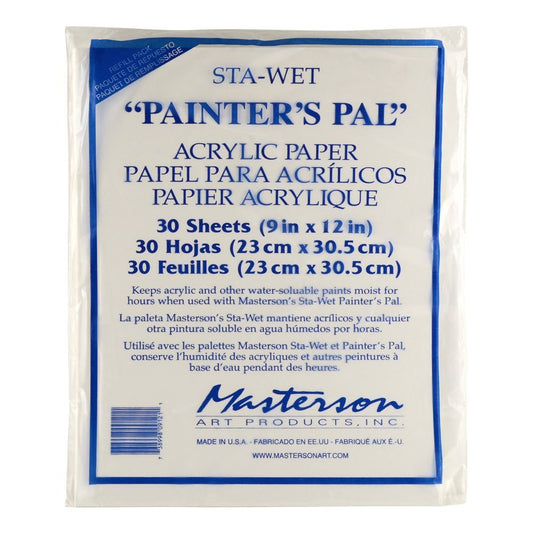 Masterson #912 Sta-Wet Painter's Pal 9 x 12" Acrylic Paper Refill Pkt 30