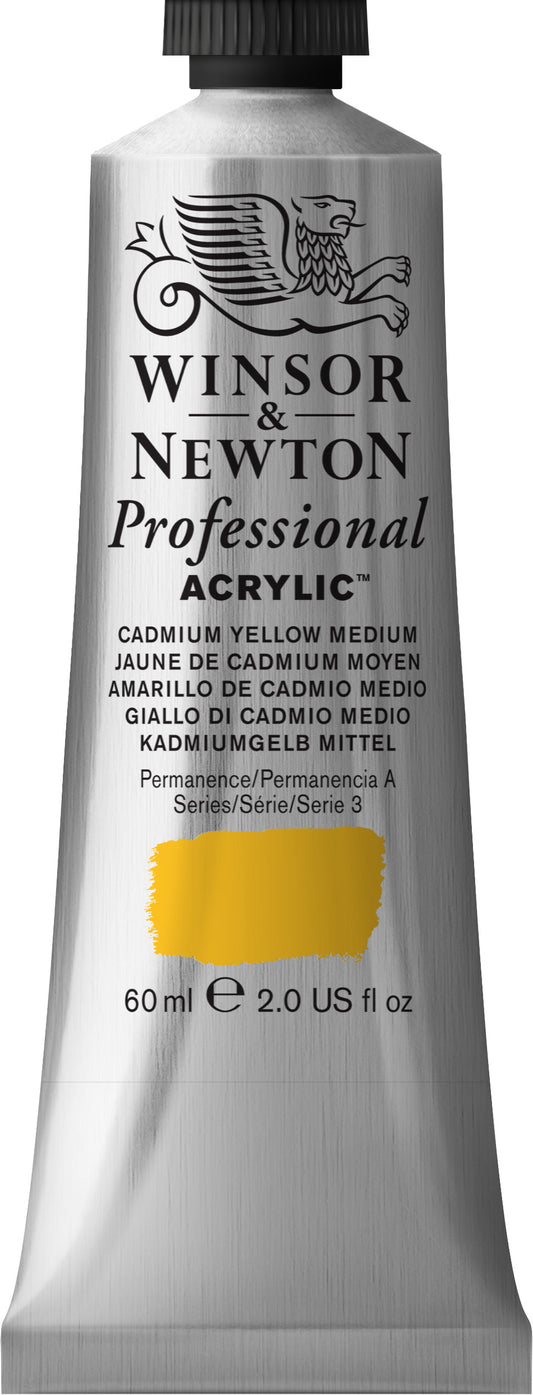 Winsor & Newton Professional Acrylic 60ml Cadmium Yellow Medium