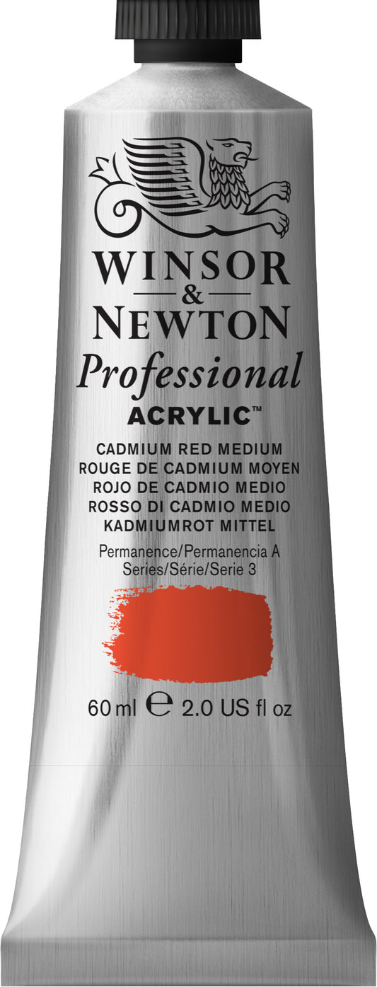 Winsor & Newton Professional Acrylic 60ml Cadmium Red Medium