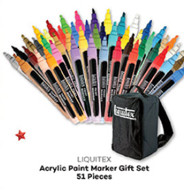 Liquitex Acrylic Paint Marker Backpack - Set of 50 Fine Nib Markers