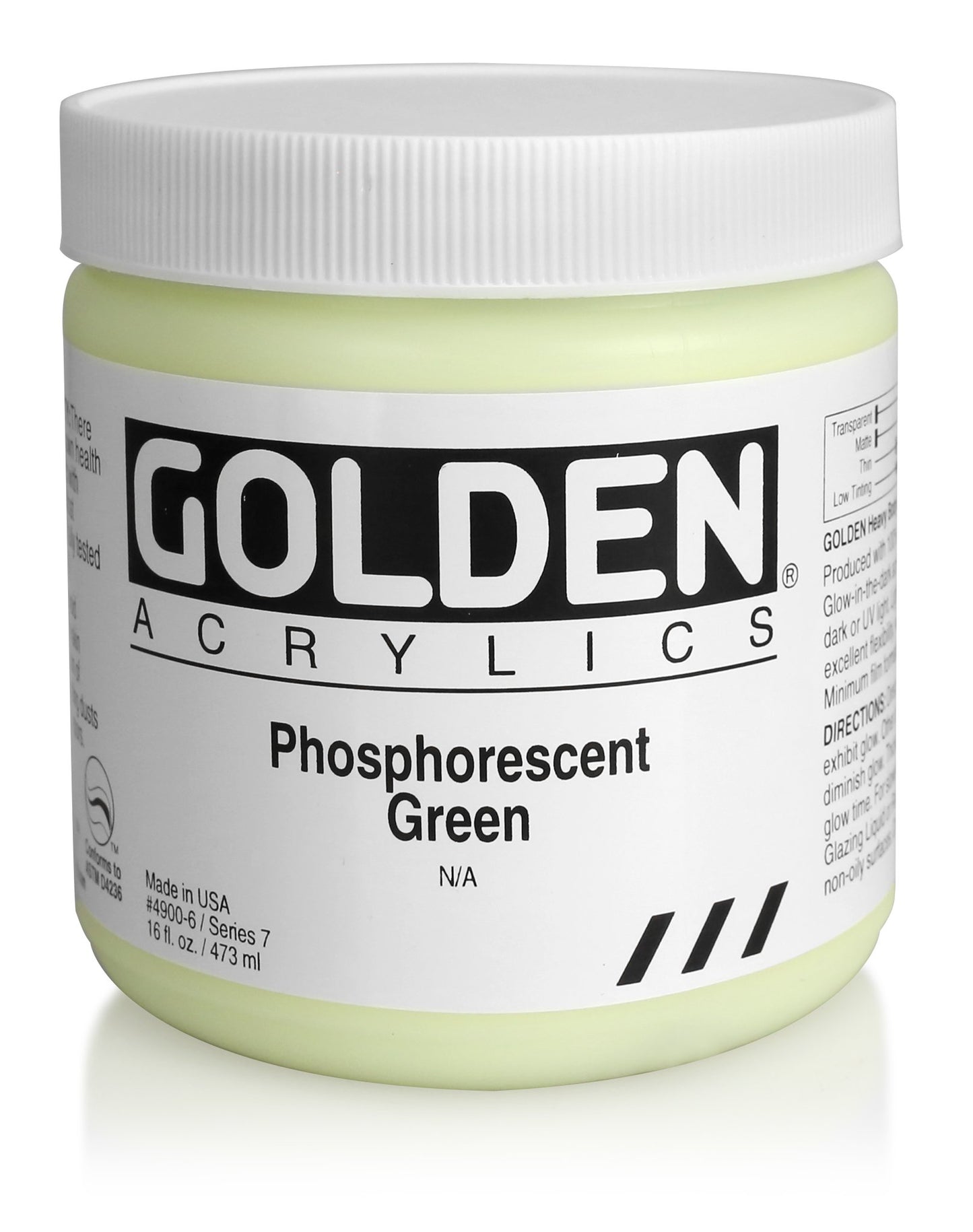 Golden Heavy Body Acrylic 473ml Phosphorescent Green