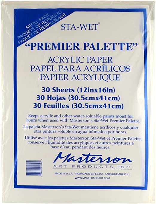 Masterson #105 Sta-Wet Premier Palette 12 x 16" Acrylic Paper Refill Pkt 30