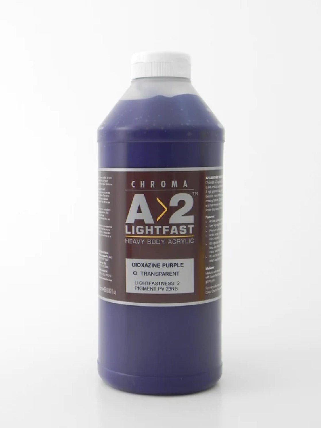 A2 Chroma Art Students Acrylic 1 Litre Dioxazine Purple Hue - theartshop.com.au