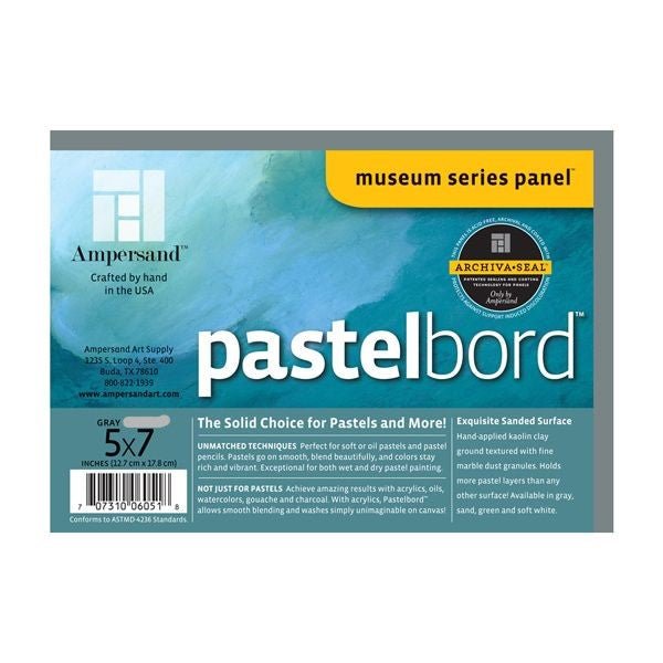 Ampersand Pastelbord 1/8" Depth 5 x 7" Gray - theartshop.com.au