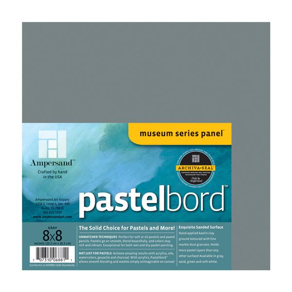 Ampersand Pastelbord 1/8" Depth 8 x 8" Grey - theartshop.com.au
