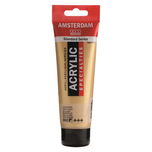 Amsterdam Acrylic 120ml 802 Light Gold - theartshop.com.au