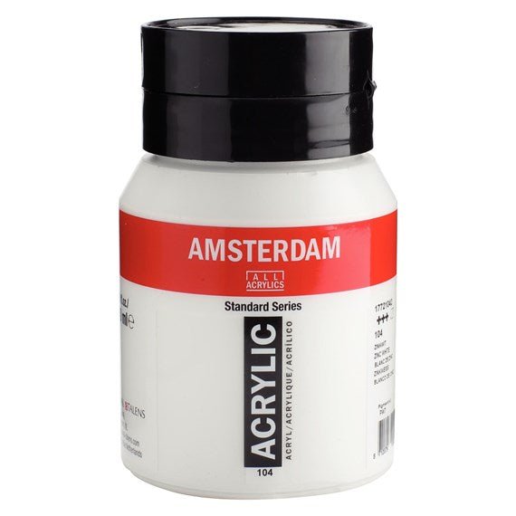Amsterdam Acrylic 500ml 104 Zinc White - theartshop.com.au