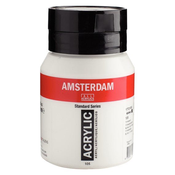 Amsterdam Acrylic 500ml 105 Titanium White - theartshop.com.au