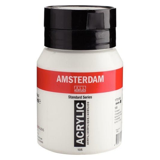 Amsterdam Acrylic 500ml 105 Titanium White - theartshop.com.au
