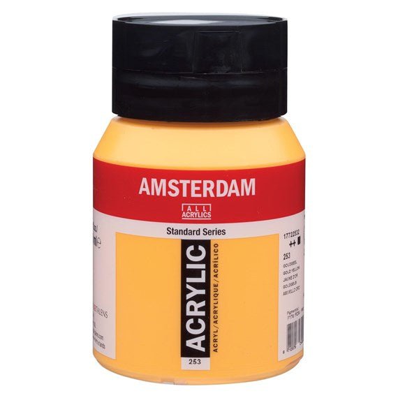 Amsterdam Acrylic 500ml 253 Gold Yellow - theartshop.com.au
