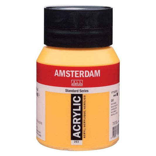 Amsterdam Acrylic 500ml 253 Gold Yellow - theartshop.com.au