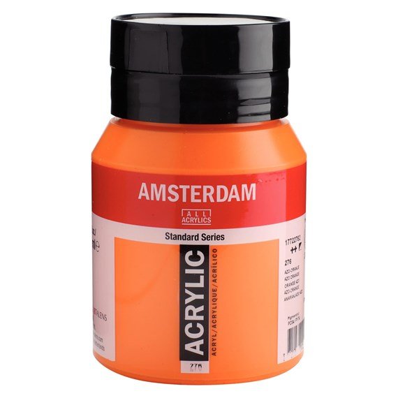 Amsterdam Acrylic 500ml 276 Azo Orange - theartshop.com.au