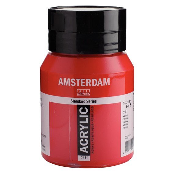 Amsterdam Acrylic 500ml 318 Carmine - theartshop.com.au