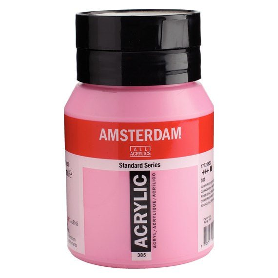 Amsterdam Acrylic 500ml 385 Quinacridone Rose Light - theartshop.com.au