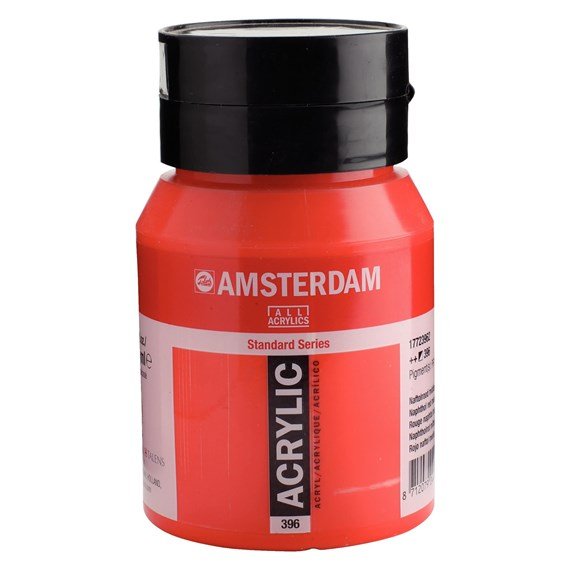 Amsterdam Acrylic 500ml 396 Naphthol Red Medium - theartshop.com.au