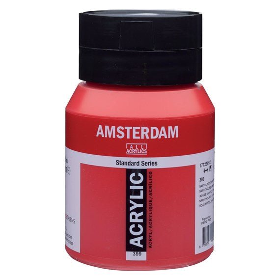 Amsterdam Acrylic 500ml 399 Naphthol Red Deep - theartshop.com.au