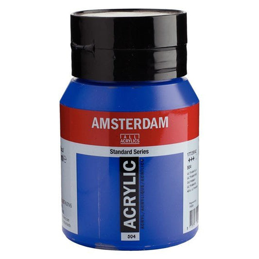 Amsterdam Acrylic 500ml 504 Ultramarine - theartshop.com.au