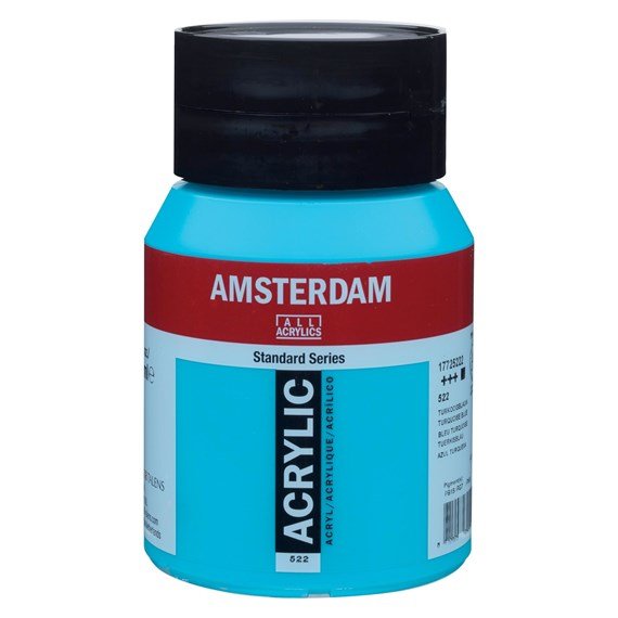 Amsterdam Acrylic 500ml 522 Turquoise Blue - theartshop.com.au