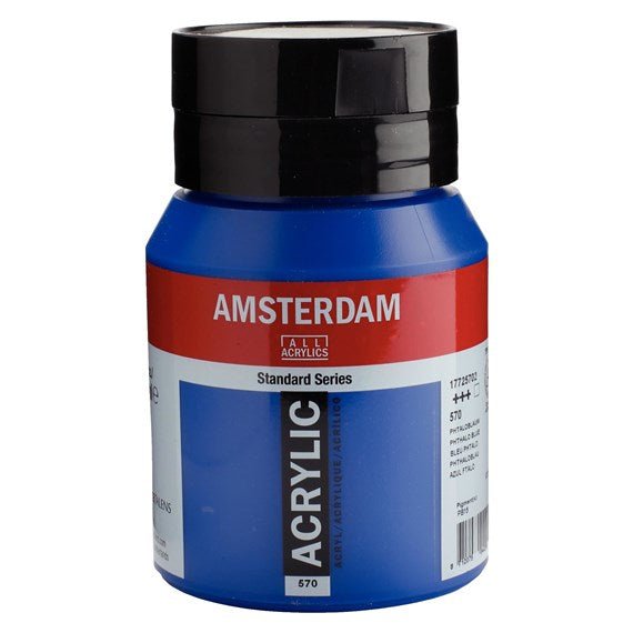 Amsterdam Acrylic 500ml 570 Phthalo Blue - theartshop.com.au