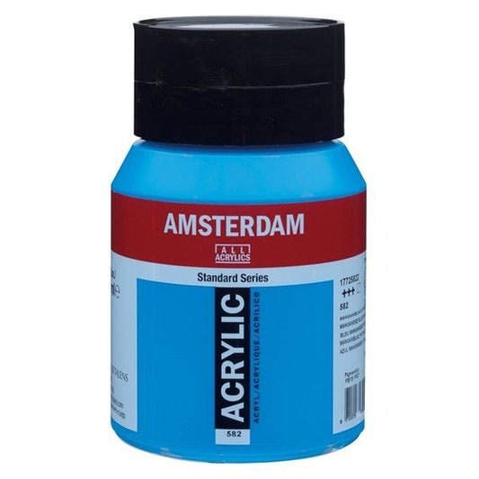 Amsterdam Acrylic 500ml 582 Manganese Blue Phthalo - theartshop.com.au