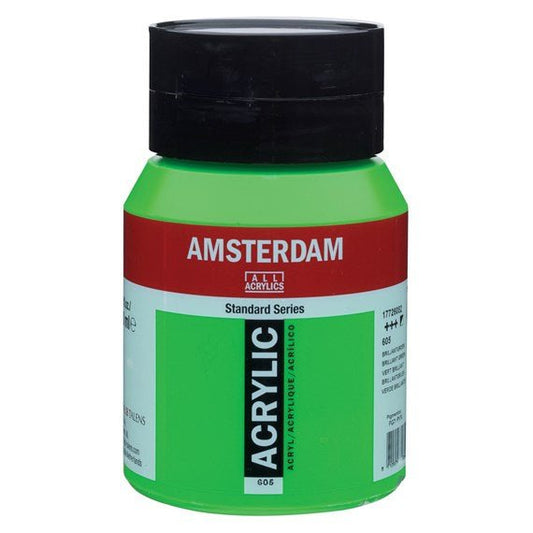 Amsterdam Acrylic 500ml 605 Brilliant Green - theartshop.com.au