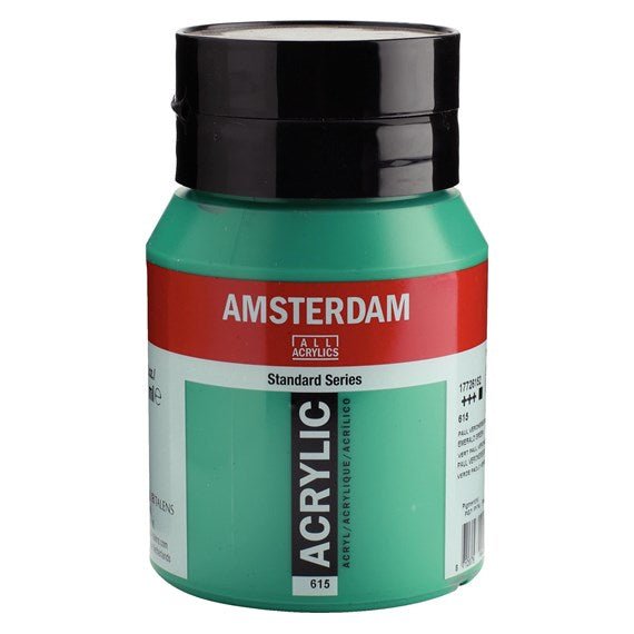 Amsterdam Acrylic 500ml 615 Emerald Green - theartshop.com.au