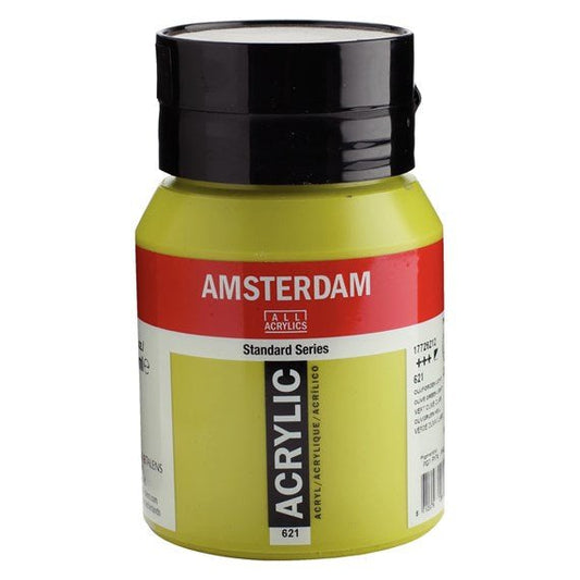 Amsterdam Acrylic 500ml 621 Olive Green Light - theartshop.com.au