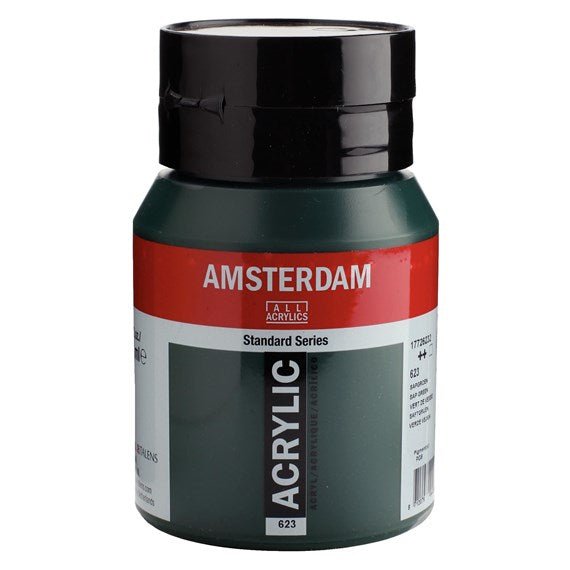 Amsterdam Acrylic 500ml 623 Sap Green - theartshop.com.au