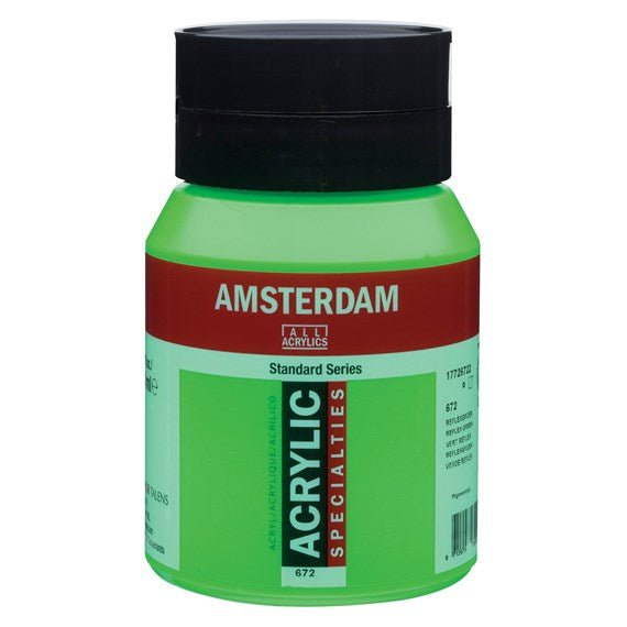 Amsterdam Acrylic 500ml 672 Reflex Green - theartshop.com.au