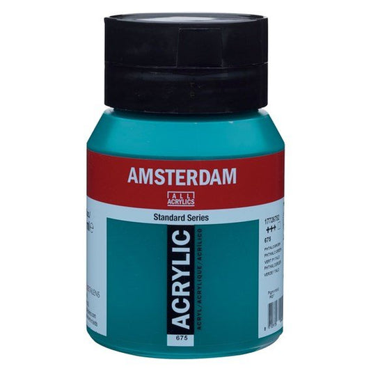 Amsterdam Acrylic 500ml 675 Phthalo Green - theartshop.com.au