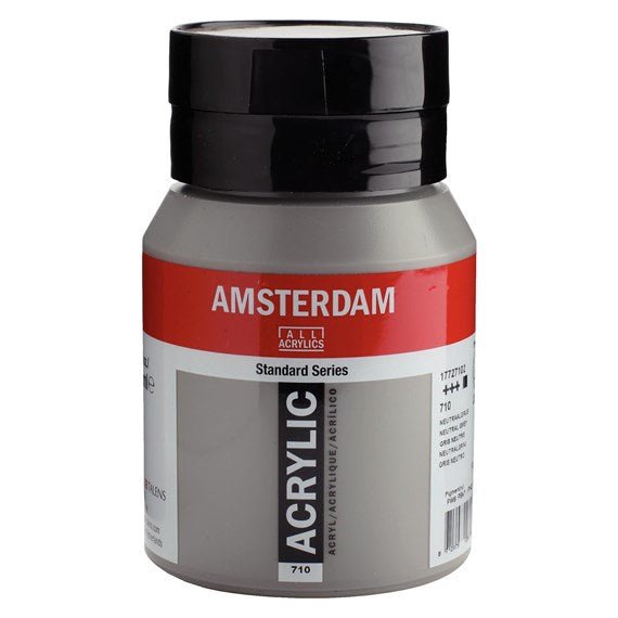 Amsterdam Acrylic 500ml 710 Neutral Grey - theartshop.com.au