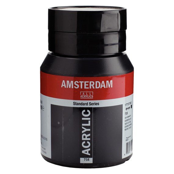 Amsterdam Acrylic 500ml 735 Oxide Black - theartshop.com.au