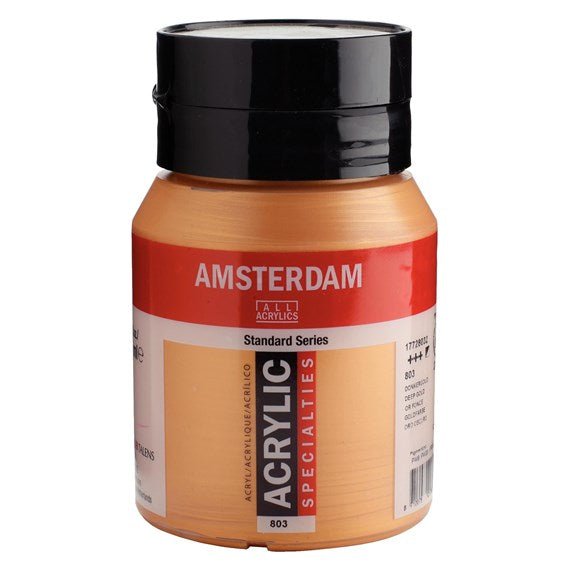 Amsterdam Acrylic 500ml 803 Gold Deep - theartshop.com.au