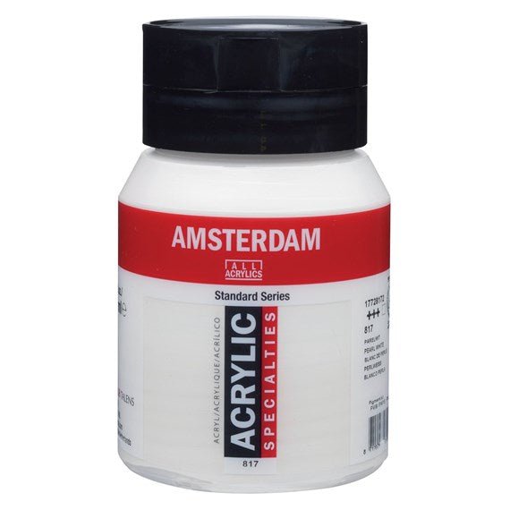 Amsterdam Acrylic 500ml 817 Pearl White - theartshop.com.au